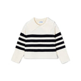 Girocollo a righe bambina latte