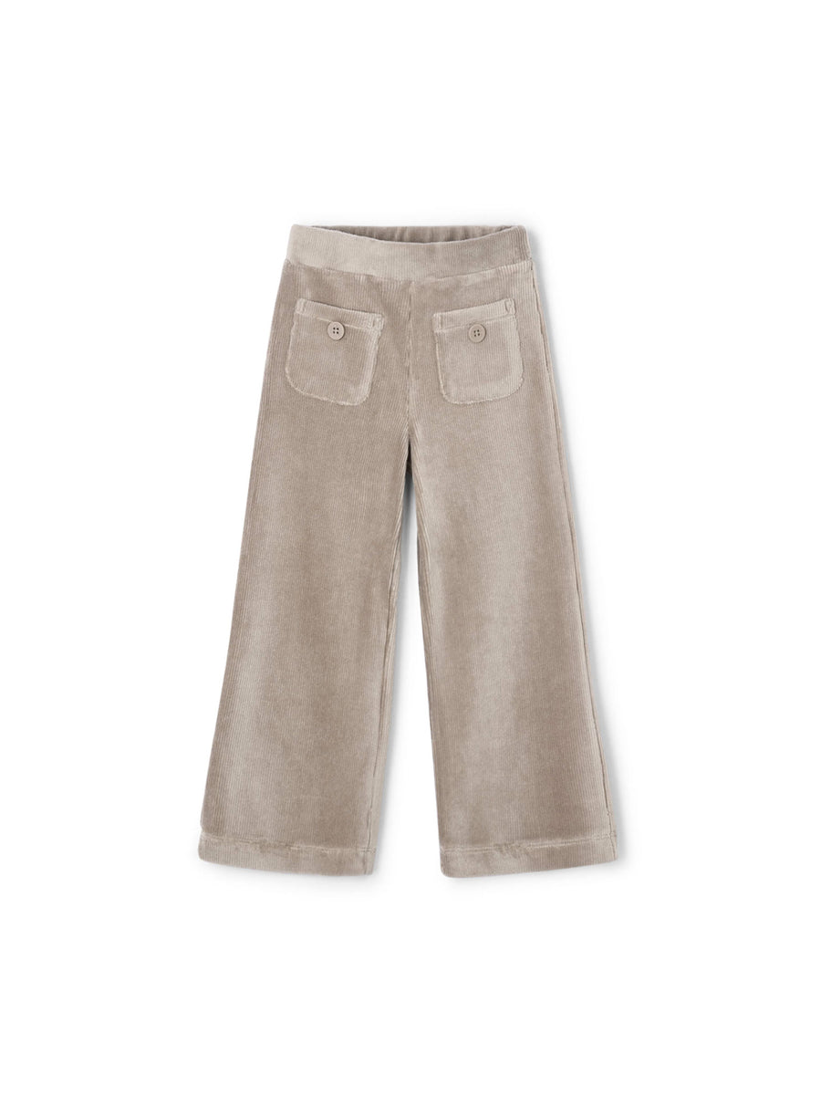 Pantalone velluto a costine bambina sabbia