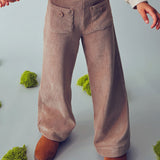 Pantalone velluto a costine bambina sabbia
