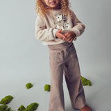 Pantalone velluto a costine bambina sabbia