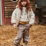 Pantalone velluto a costine bambina sabbia