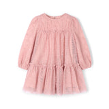 Abito in tulle fantasia bambina cipria