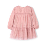 Abito in tulle fantasia bambina cipria