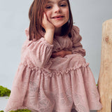 Abito in tulle fantasia bambina cipria