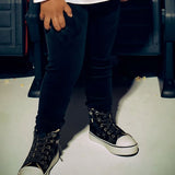 Leggings basic in velluto nero