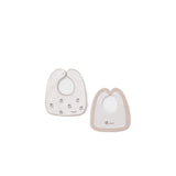 Set 2 bavette con ricamo panna