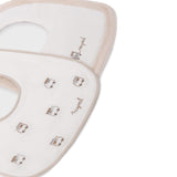 Set 2 bavette con ricamo panna