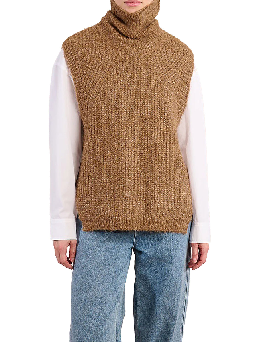 Gilet Molly Bracken donna misto lana camel