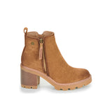 Tronchetto con zip microfiber camel