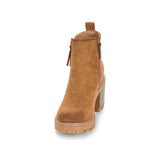 Tronchetto con zip microfiber camel