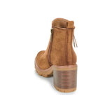 Tronchetto con zip microfiber camel