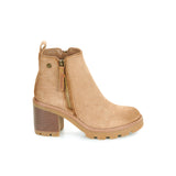 Tronchetto con zip microfiber taupe