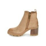 Tronchetto con zip microfiber taupe