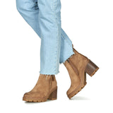 Tronchetto con zip microfiber taupe