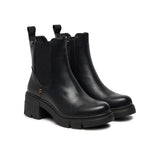 Tronchetto con elastico e suola track in ecopelle nero