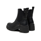 Tronchetto con elastico e suola track in ecopelle nero