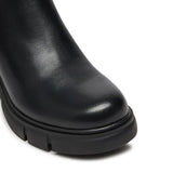 Tronchetto con elastico e suola track in ecopelle nero
