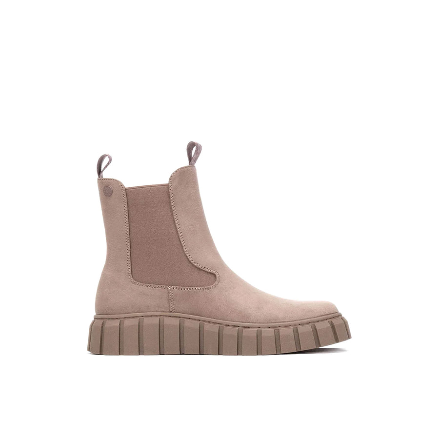 Stivale Refresh donna beatle con elastico in microfibra taupe