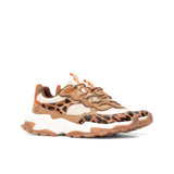 Sneakers colorblock animalier camel