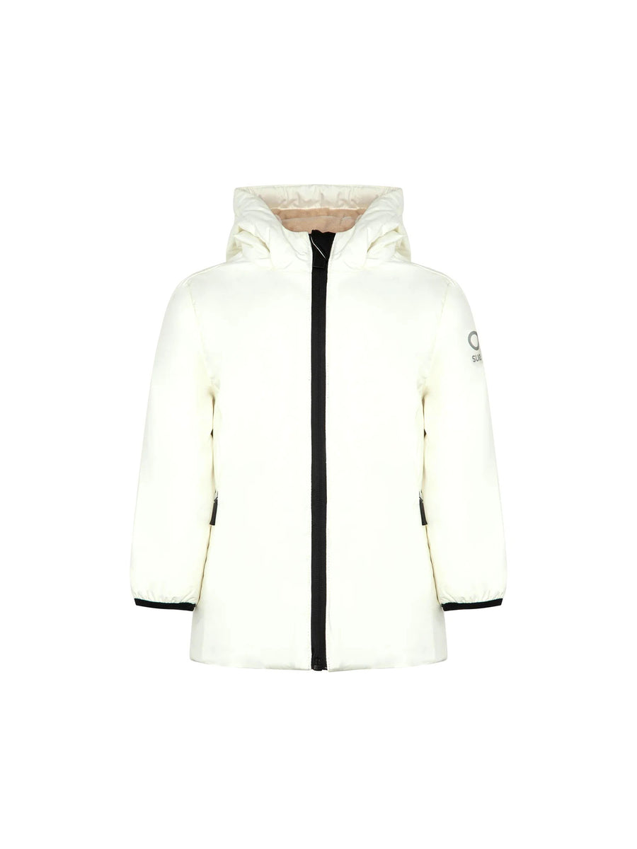 Giubbotto Suns neonata con cappuccio K-Aurelia velour eco fur panna