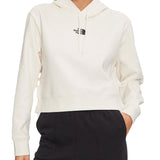 Felpa The North Face donna con cappuccio essential taglio crop panna
