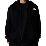 Felpa con zip e cappuccio simple dome nero