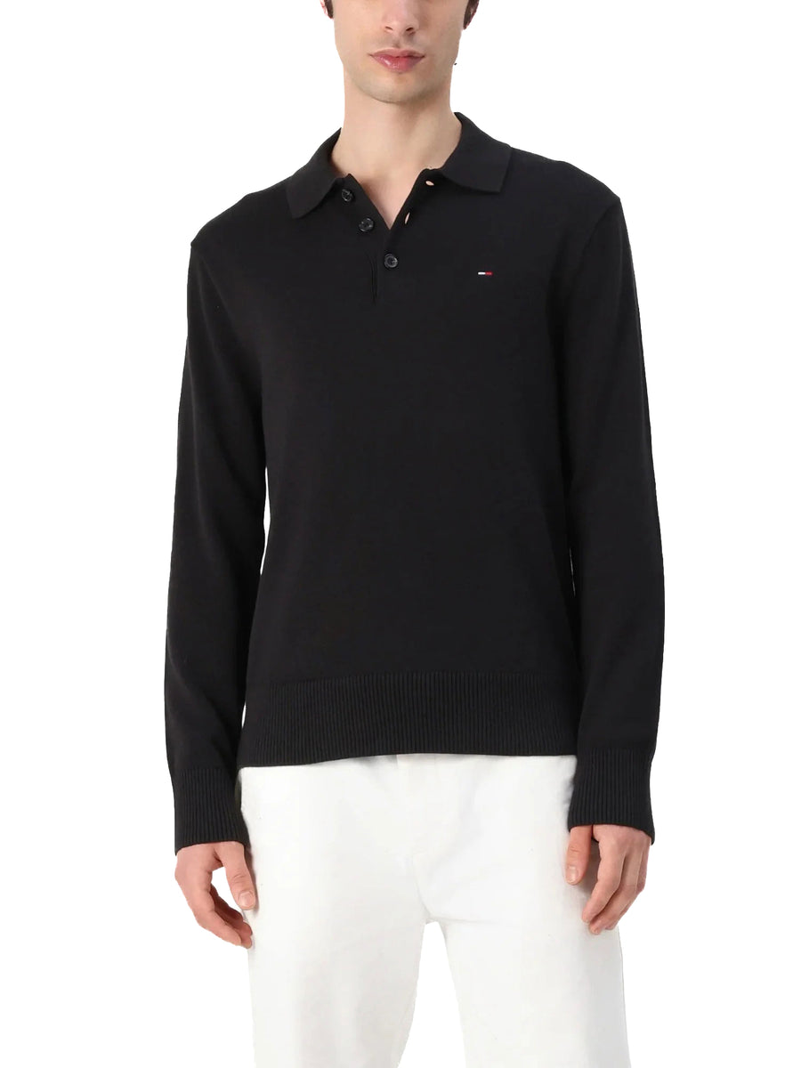 Polo maniche lunghe essential nero