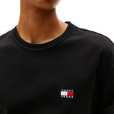 T-shirt maniche corte con badge frontale nero