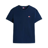 T-shirt maniche corte con badge frontale blu