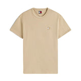 T-shirt maniche corte con badge frontale beige