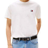 T-shirt maniche corte con badge frontale ecrù
