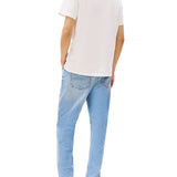 T-shirt maniche corte con badge frontale ecrù