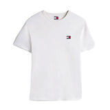 T-shirt maniche corte con badge frontale ecrù