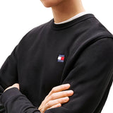 Felpa girocollo con logo sul petto nero