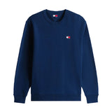 Felpa girocollo con logo sul petto blu
