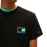 T-shirt maniche corte bandiera logo pop nero