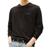 T-shirt maniche lunghe slim fit con logo lettering nero