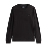 T-shirt maniche lunghe slim fit con logo lettering nero