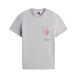 T-shirt maniche corte con tasca e logo grigio