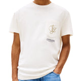 T-shirt maniche corte con tasca e logo bianco