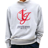 Felpa girocollo con logo frontale grigio