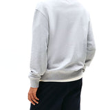 Felpa girocollo con logo frontale grigio