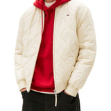 Bomber zip trapuntato leggero sabbia