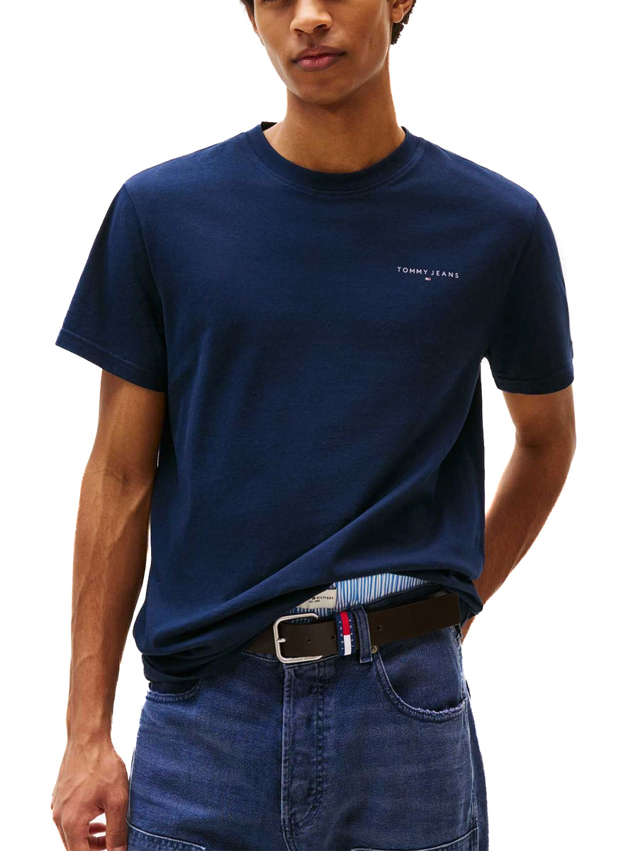 T-shirt maniche corte con logo lettering blu