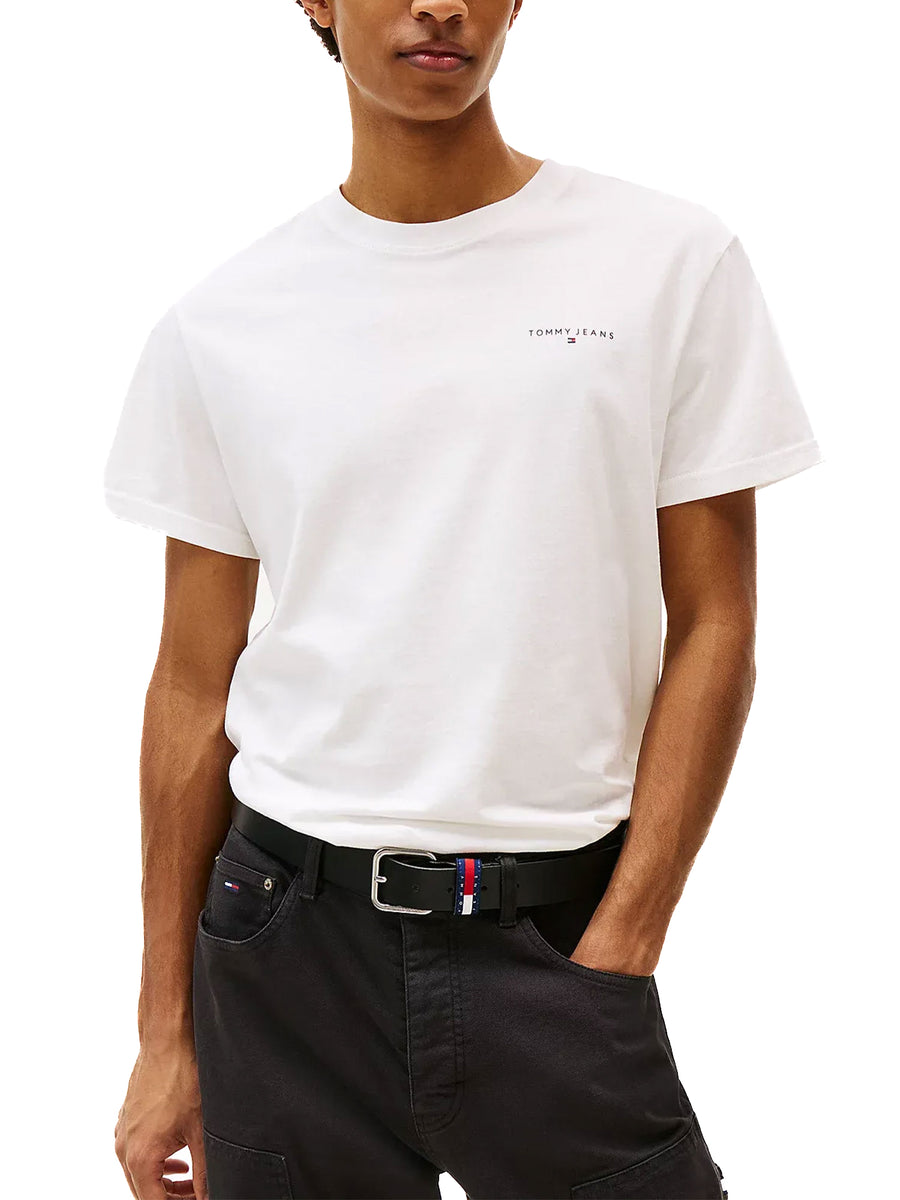 T-shirt maniche corte con logo lettering ecrù