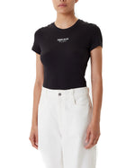 T-shirt maniche corte essential logo frontale nero