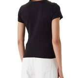 T-shirt maniche corte essential logo frontale nero