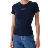T-shirt maniche corte essential logo frontale blu