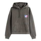 Felpa Boxy con cappuccio e logo grafico nero
