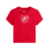 T-shirt maniche corte con stampa cuore rosso